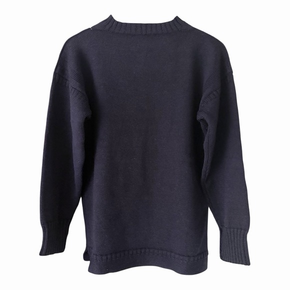 Le Tricoteur Vintage Guernsey Fisherman Sweater Navy Pure Wool Mens 38 Small - Picture 1 of 6